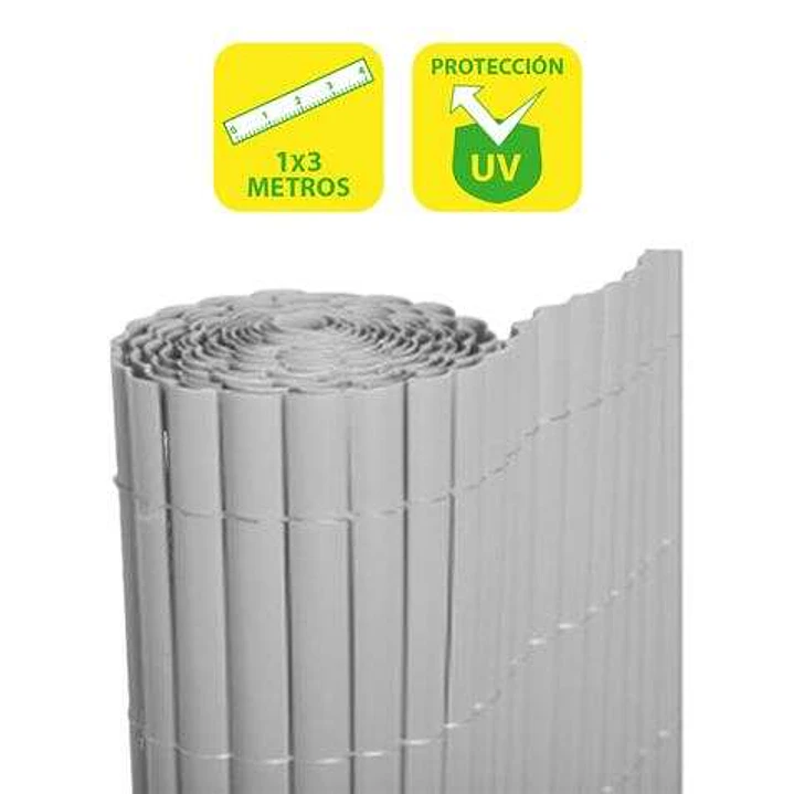 SunGarden Cañizo Plastico Doble Cara 1x3m - Color Gris Claro 1