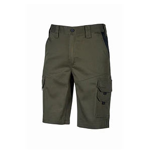 Upower Bonito Pantalones Cortos de Trabajo de Algodon Elastizado - Talla 5XL - Cinturilla Elastica, Bolsillos Multifuncionales, Cierre Cremallera, Pro