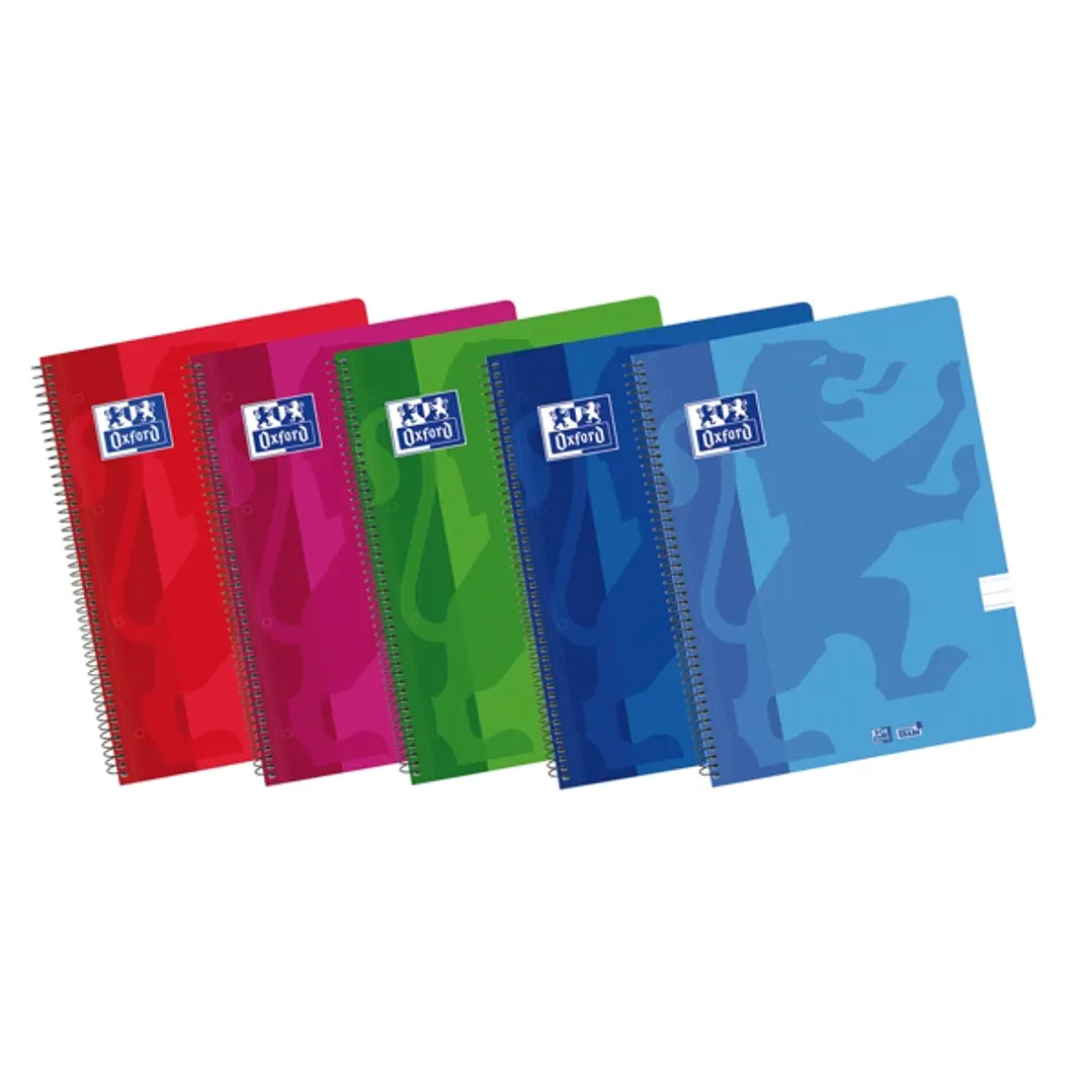 Oxford School Classic A4+ Cuaderno de Tapa Plastica - Europeanbook Spiralflex - 1 Linea - 2M 50 Hojas - Colores Surtidos 1