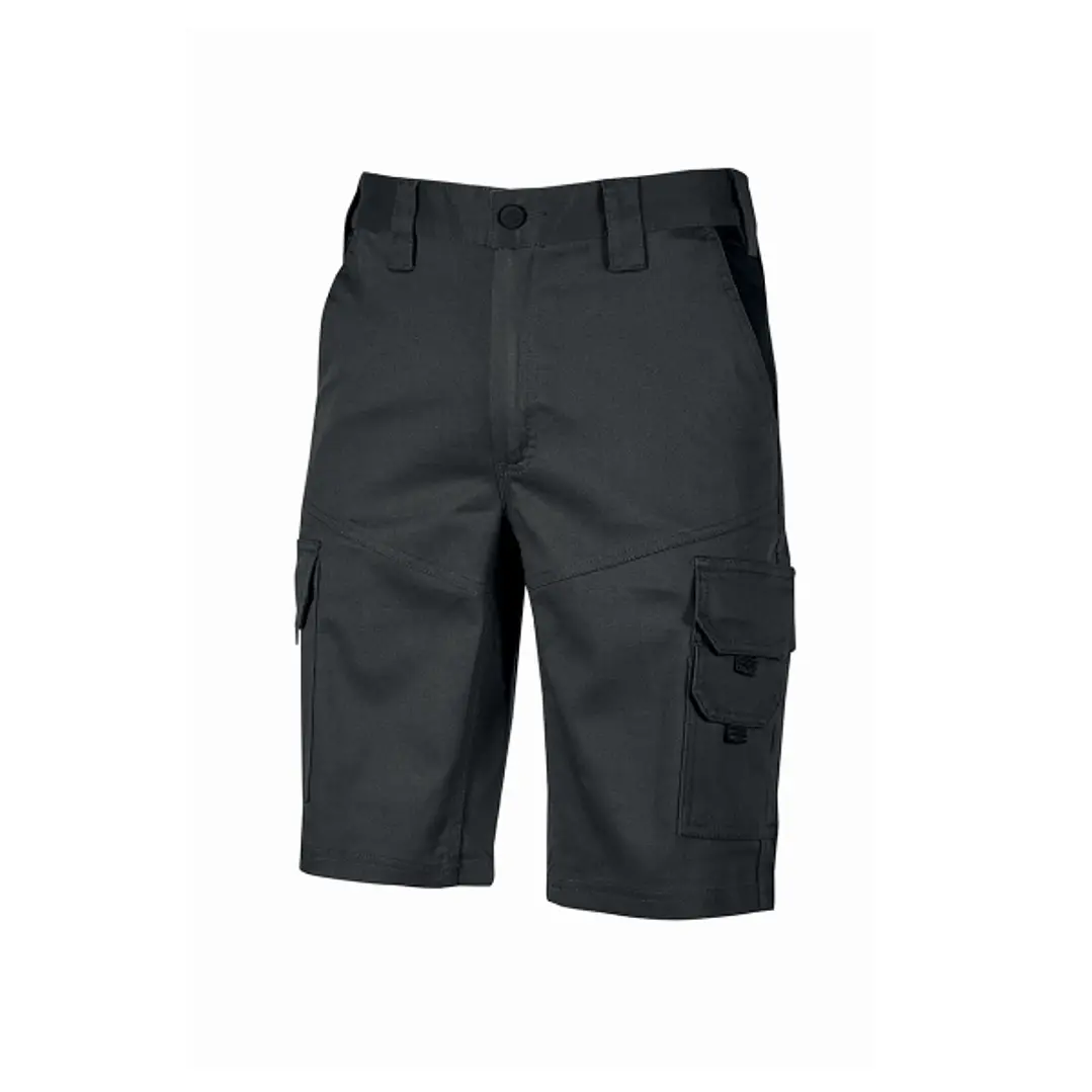Upower Bonito Pantalones Cortos de Trabajo de Algodon Elastizado - Talla S - Frescos y Comodos, Bolsillos Multifuncionales, Cinturilla Elastica, Tripl 1