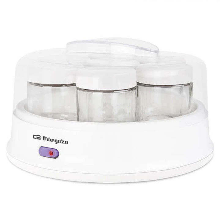 Orbegozo YU 2350 Yogurtera Casera - Prepara Yogures Cremosos y Naturales en Casa - 7 Vasos de Cristal de 200ml - Temperatura Constante - Facil Limpiez 1