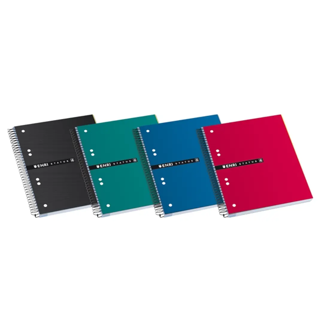 Enri Status A5+ Europeanbook - Tapa Extradura Resistente - Formato A5+ - Cuaderno con 120 Hojas - Cuadricula 5x5 - Colores Surtidos 1