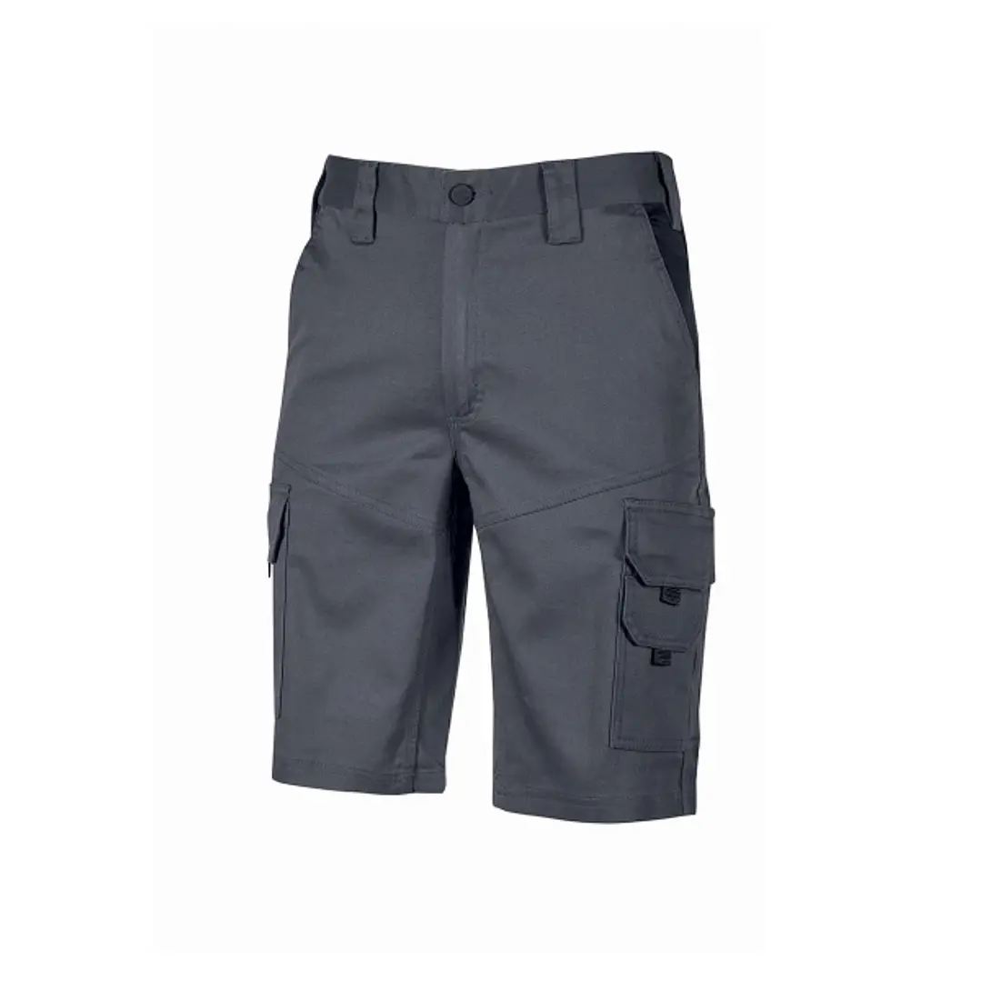 Upower Bonito Pantalones Cortos de Trabajo de Algodon Elastizado - Talla M - Frescos y Comodos, Bolsillos Multifuncionales, Cinturilla Elastica, Cierr 1