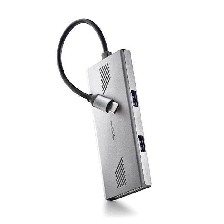 NGS Wonder Duo-C 4 en 1 Hub USB-C - 2x USB 3.0, 2x USB-C - Velocidad de Transmisión hasta 5 Gbps 1