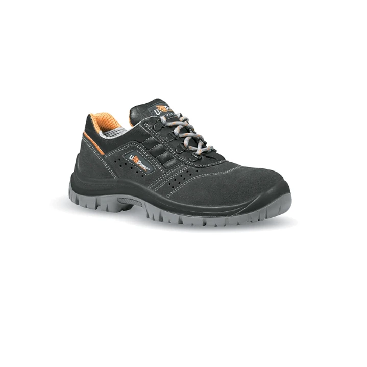 Upower Fox O Calzado de Seguridad Bajos - Talla 46 - Empeine en Gamuza Perforado, Puntal en Acero, Suela Antideslizante PU/PU, Proteccion S1 FO SR - C 1