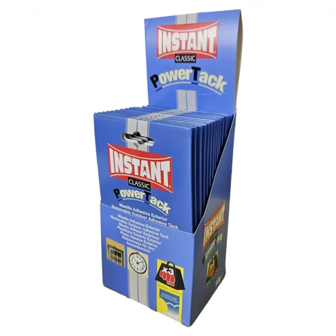 Instant Power Tack Classic Pack de Masilla Adhesiva 50gr - Apta para Uso Exterior - Resistente a los Rayos Ultravioleta del Sol y la Lluvia 1