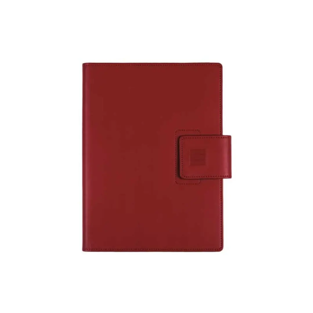 Finocam Duouno Agenda de Espiral - Bolsillo Interior - Anilla Portaboligrafo - Formato E10 - 155x212mm - 1 Dia por Pagina - Color Burdeos 1