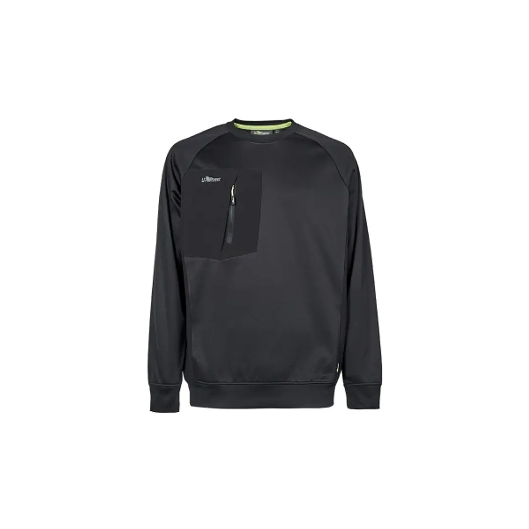 Upower York Sudadera Polar Cuello Redondo - Talla 2XL - Proteccion Termica - Color Negro Carbon 1