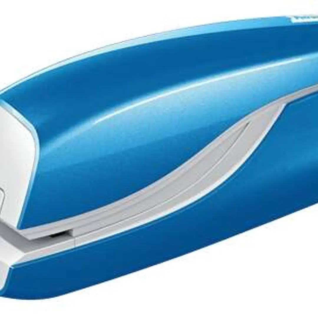 Petrus WOW E-310 Contactless Grapadora Electrica - Hasta 10 Hojas - Grapado Cerrado - Utiliza Grapas Petrus Nº10 - Color Azul Metalizado 1