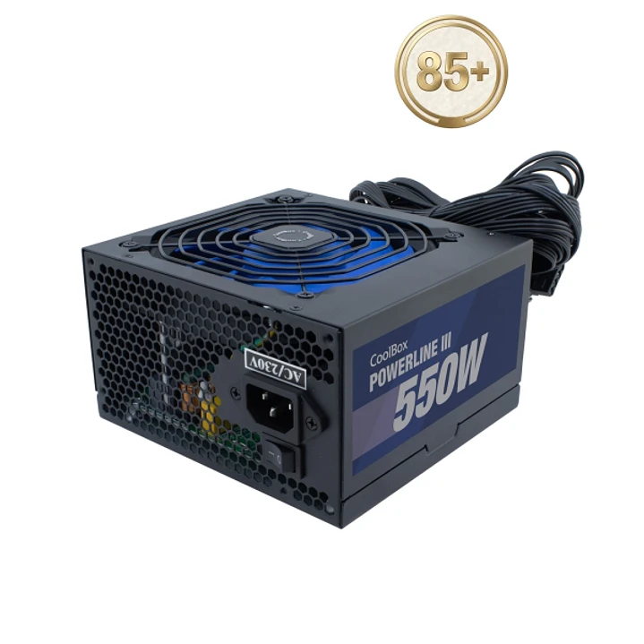 Coolbox PowerLine III 550W Fuente de Alimentacion 550W ATX 12V - PFC Activo - Ventilador 120mm 1