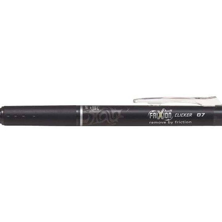 Pilot Frixion Clicker Boligrafo de Gel Borrable Retractil - Punta de Bola 0.7mm - Trazo 0.4mm - Grip Ergonomico - Color Negro 1