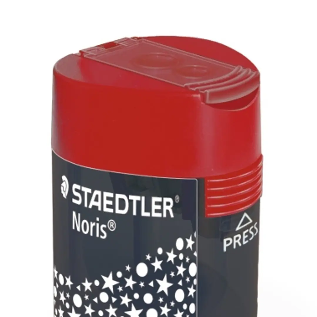 Staedtler 512 F Sacapuntas de 2 Orificios con Deposito - Para Lapices de 8.2mm y 10.2mm - Color Rojo 1