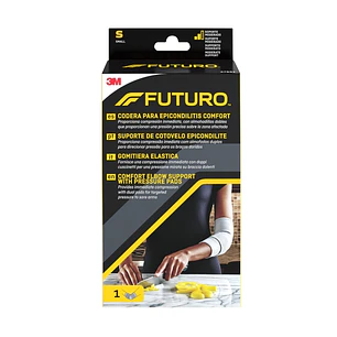 Futuro Comfort Codera para Epicondilitis - Talla S (22.9 - 25.4cm) - Transpirable - Elastico - Anatomico - Color Gris