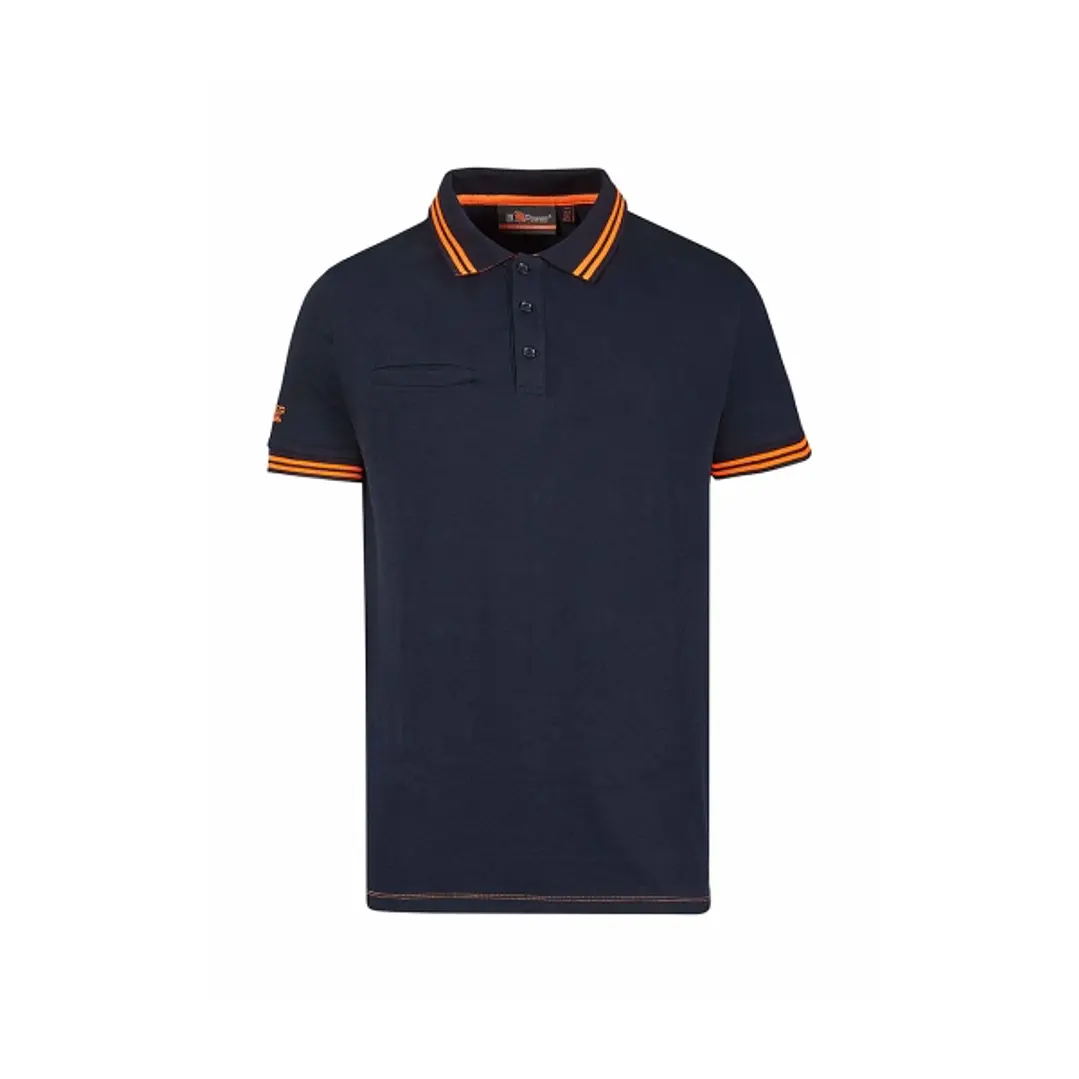 Upower Way Polo Hombre Manga Corta - Talla S - Algodon Stretch, Ajuste Slim Fit, Ribetes en Contraste, Cierre Tres Botones, Aberturas Laterales, Prote 1