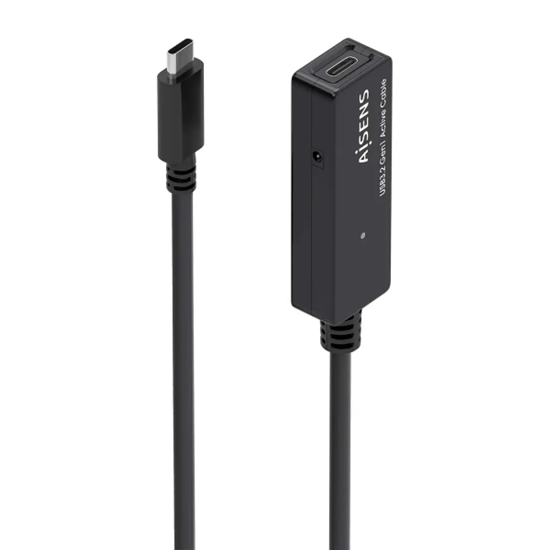 Aisens Cable USB 3.2 Gen1x1 Prolongador con Amplificador - USB-C/M-USB-C/H - 10m - Color Negro 1