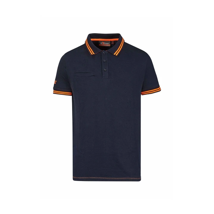 Upower Way Polo Hombre Manga Corta - Talla L - Algodon Stretch, Ajuste Slim Fit, Ribetes en Contraste, Cierre Tres Botones, Aberturas Laterales, Prote 1