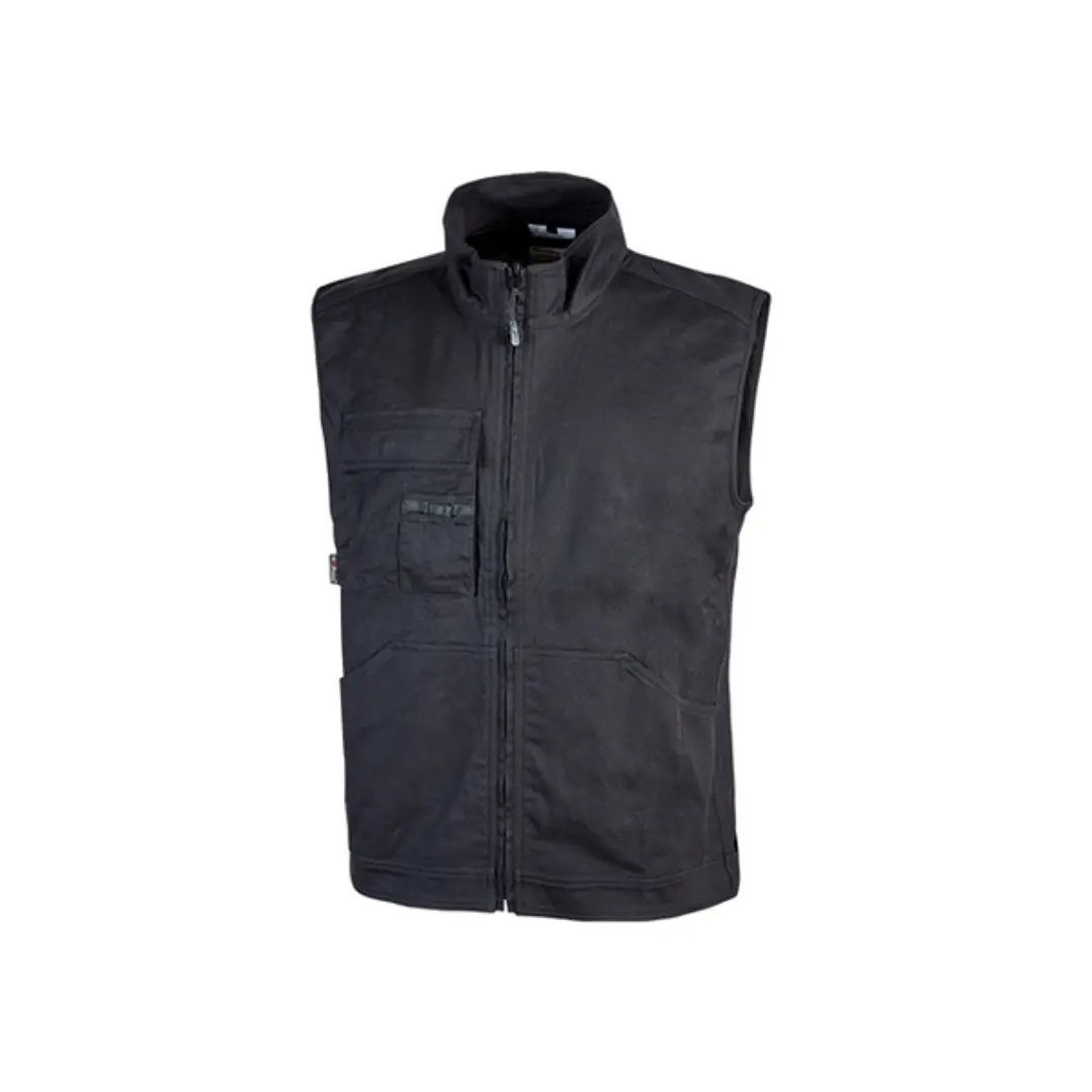 Upower Wave Chaleco de Trabajo en Algodon Elastico - Talla S - Bolsillos Frontales Amplios, Bolsillo Multifuncional, Cinta Reflectante, Cremallera, Pr 1