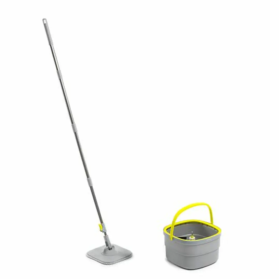 Innovagoods Selimop Fregona de Microfibra Giratoria - Cubo Separador de 2.5L con Autolimpieza - Palo Desmontable de 156cm - 2 Mopas Incluidas - 30x18x 1