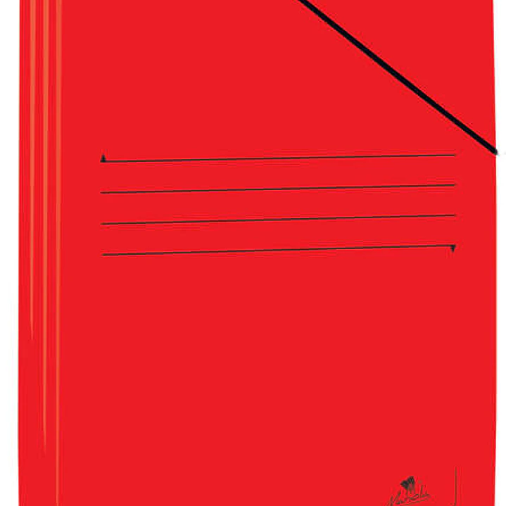 Mariola Carpeta de Carton Plastificado Folio 500gr/m2 - Medidas 34x25cm - Cierre con Goma Elastica - Color Rojo 1