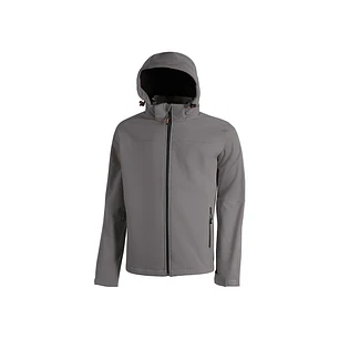 Upower Kyra Cazadora de Trabajo con Tejido Soft Shell - Talla M - Antiviento, Repelente al Agua, Capucha Desmontable, Bolsillos con Cierre, Mangas Pre
