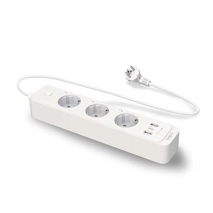 TP-Link Tapo P300 Regleta Inteligente WiFi - 3 Enchufes y 2 Puertos USB 3.0 - Carga Rapida de 18W - Control por Voz - Cable de 1.50m 1
