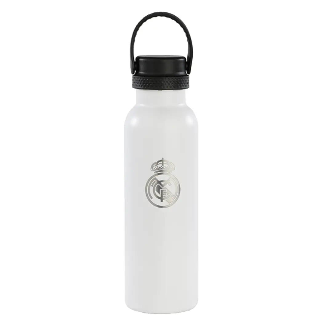 Safta Real Madrid 1ª Equipacion 24/25 Botella Reutilizable 600ml - Doble Pared con Aislamiento - Base de Silicona - Conserva Temperatura 12h Caliente  1