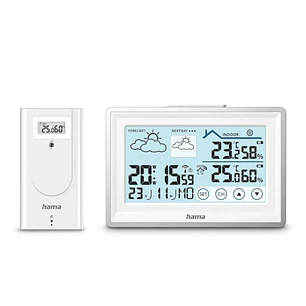 Hama Bahama S Estacion Meteorologica - Reloj - Prevision Meteorologica - Sensor Exterior - Radiofrecuencia - Termometro - Higrometro - 14.2x2.5x9.5cm 