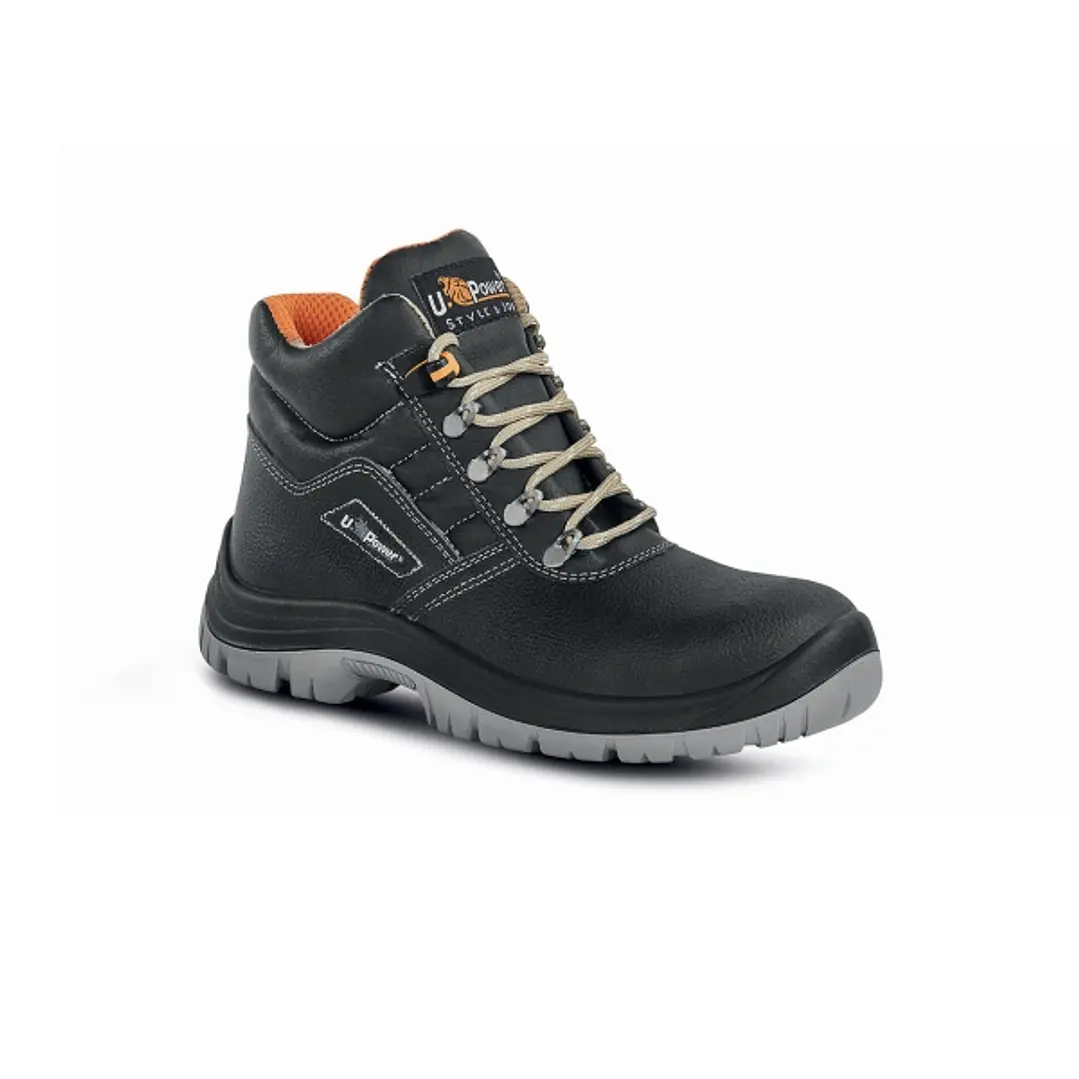 Upower Tanner L Calzado de Seguridad Altos - Talla 42 - Empeine en Cuero Impreso, Puntal en Acero, Antiperforacion, Antideslizante, Lamina de Acero Er 1