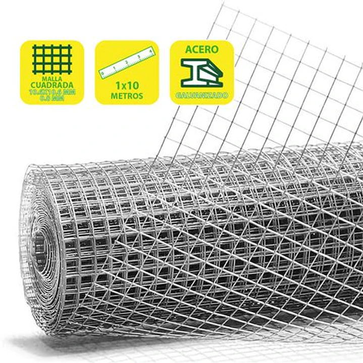 Sungarden Tela Metalica Galvanizada 10.6x10.6x0.8mm 1x10m - Color Gris 1