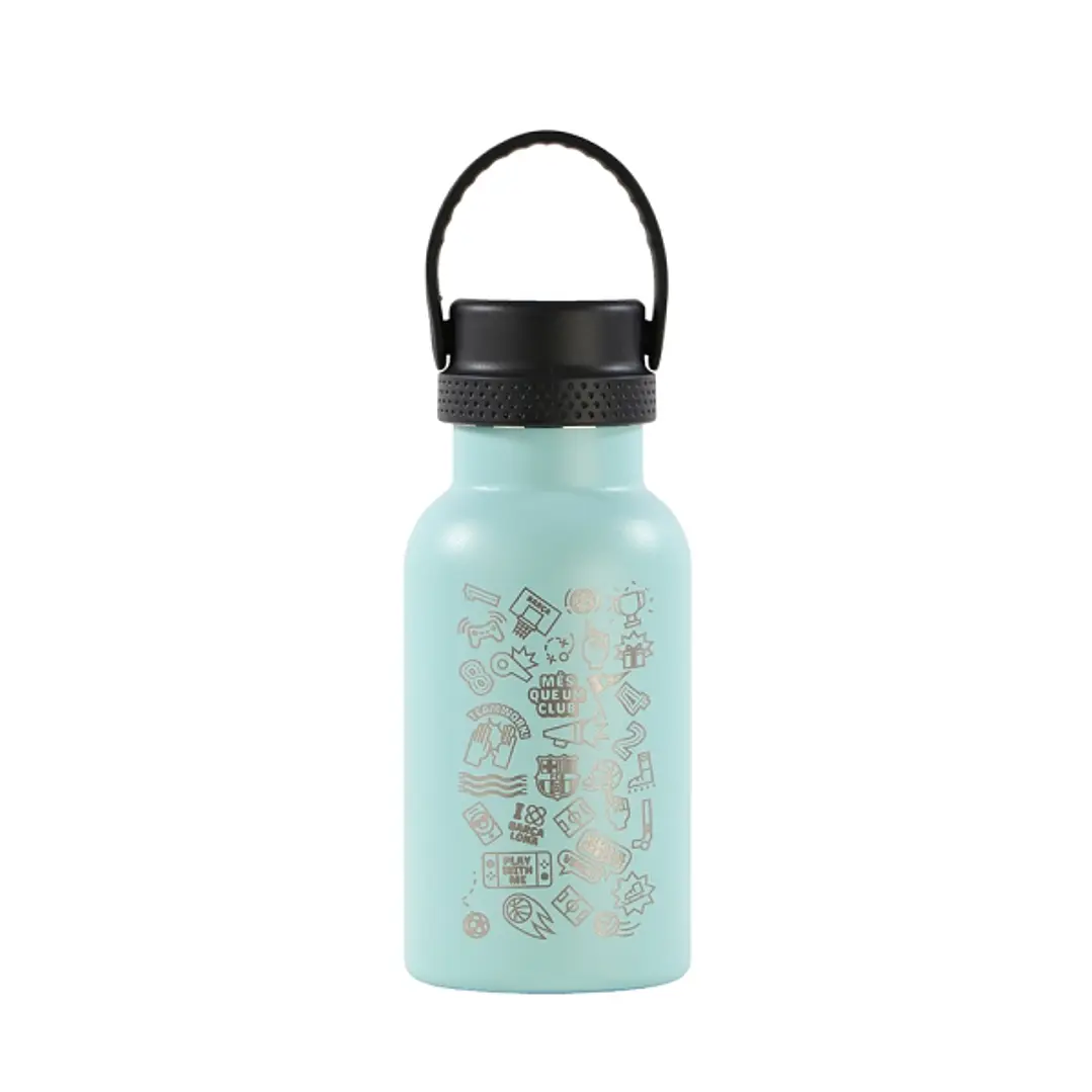 Safta F.C. Barcelona Botella Reutilizable 350ml - Doble Pared con Aislamiento - Base de Silicona - Conserva Temperatura 12h Caliente / 24h Caliente -  1