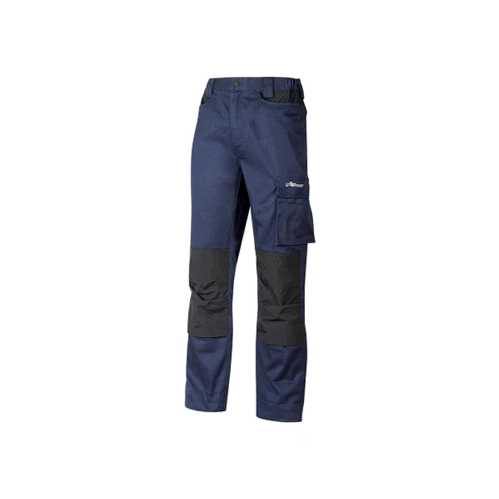 Upower Mallorca Pantalon de Trabajo Ergonomico - Talla L - Algodon Elastico, Cintura Elastica, Multiples Bolsillos, Refuerzos Estrategicos, Detalles R 1
