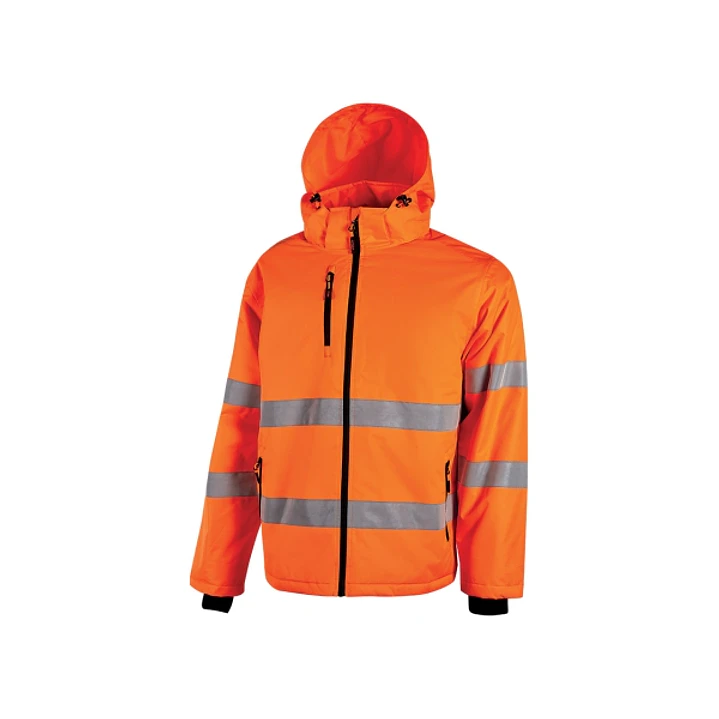 Upower Imai Chaqueta Acolchada de Trabajo - Talla 4XL - Tejido Repelente al Agua, Relleno Calido, Bandas Reflectantes, Capucha Desmontable, Puños Elas 1