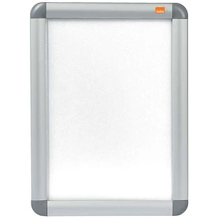 Nobo Marco Publicitario Tamaño A4 con Proteccion de PVC Antirreflectante y Resistente a la Intemperie - Marco de Aluminio Elegante - Color Plata