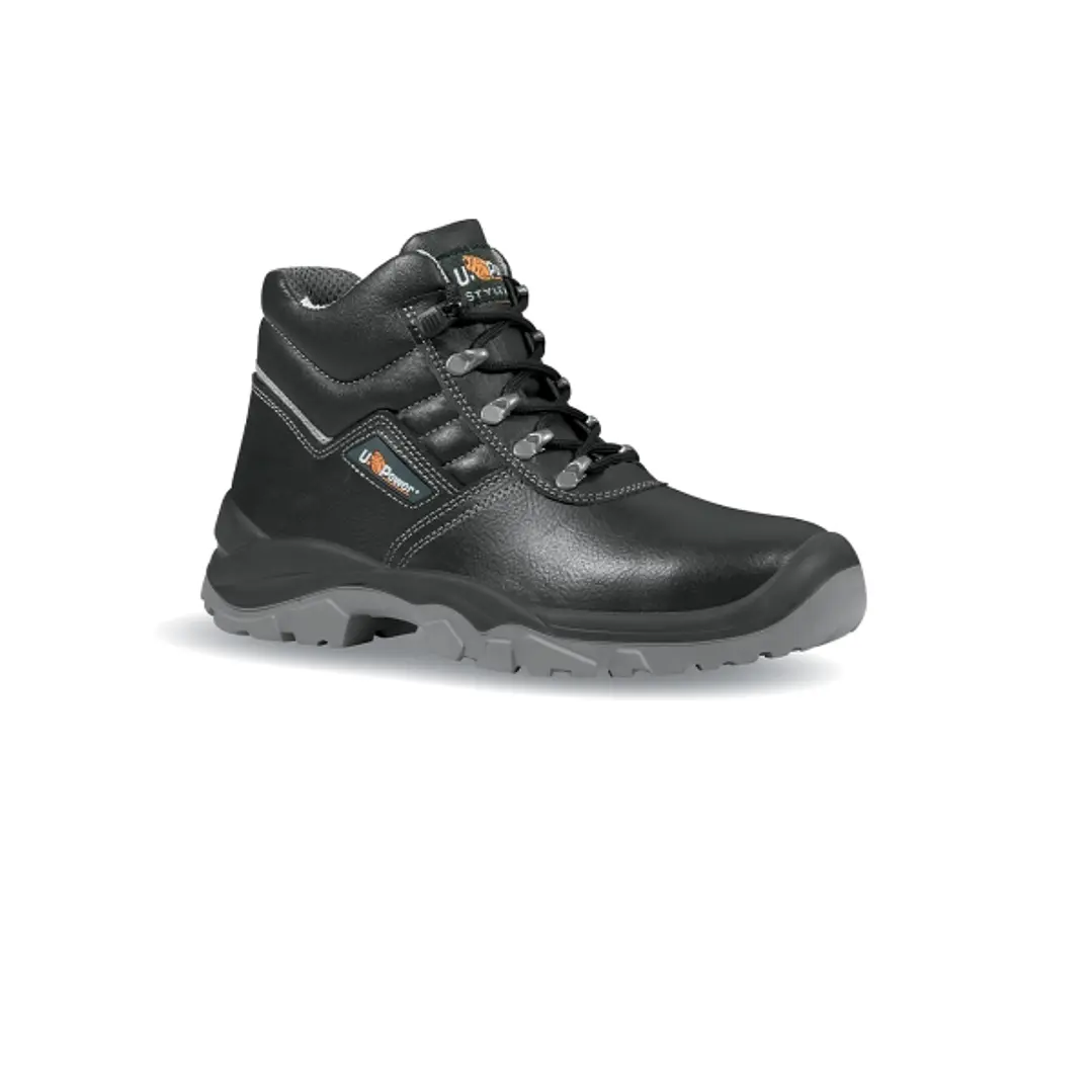 Upower Reptile RS L Calzado de Seguridad Altos - Talla 38 - Cuero Impreso Hidrofugo, Puntal en Acero, Antiperforacion, Antideslizante, Lamina de Acero 1