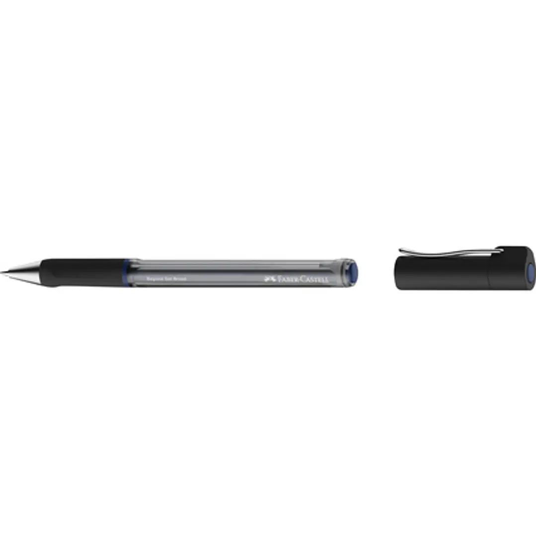 Faber-Castell Beyond Gel Broad Boligrafo con Capuchon - Punta 1mm - Trazo de 0.6mm - Grip de Agarre - Tinta Gel Azul 1