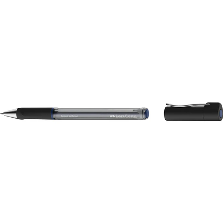 Faber-Castell Beyond Gel Broad Boligrafo con Capuchon - Punta 1mm - Trazo de 0.6mm - Grip de Agarre - Tinta Gel Azul 1