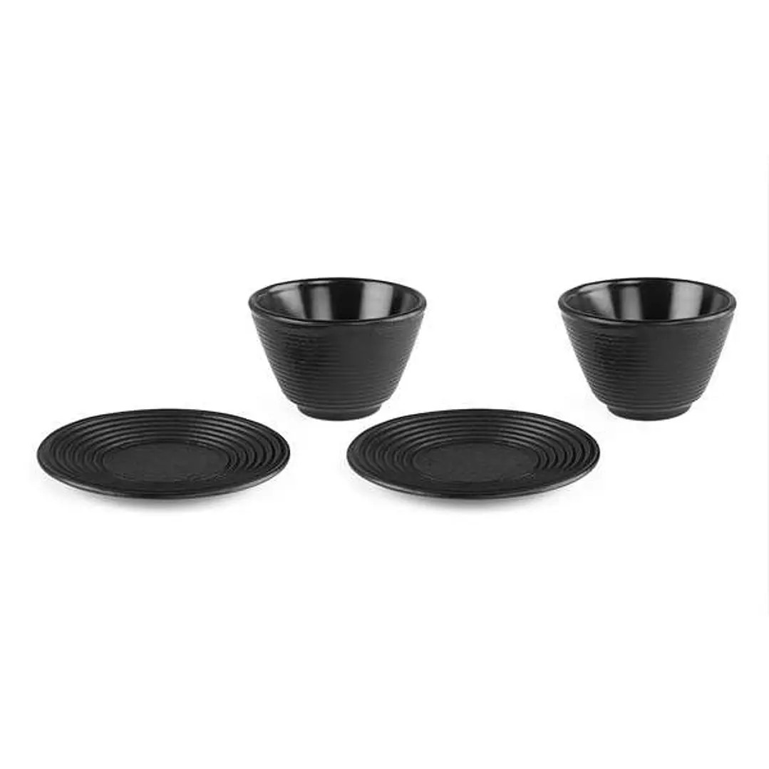 Orbegozo Tetsubin Set de Tazas - Diseño Japones - Hierro Fundido - 120ml - Incluye Posavasos - Disfruta del Te con Estilo y Calidad 1