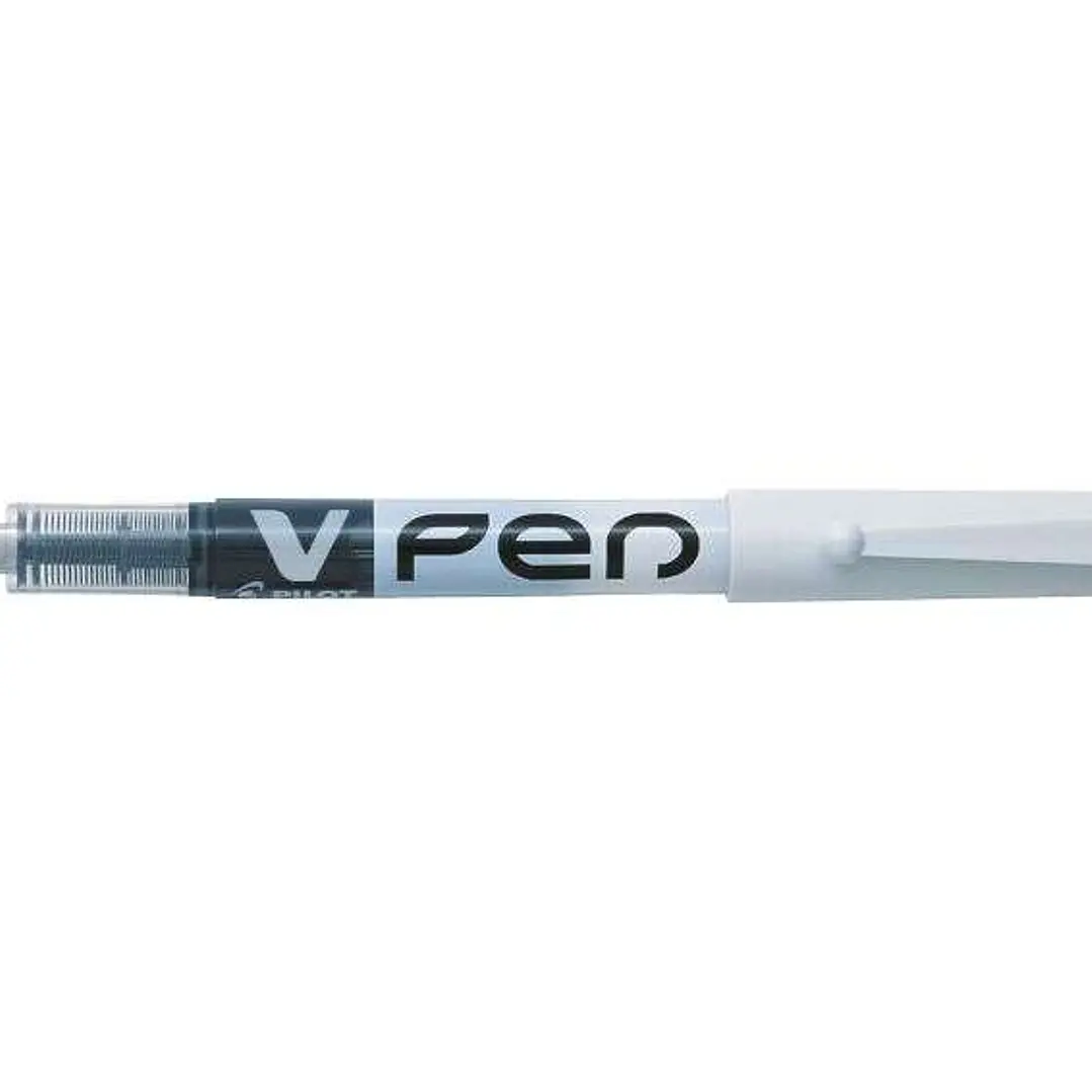 Pilot Pluma Estilografica V-Pen Desechable Tinta Liquida - Punta de Acero - Trazo de 0.5mm - Color Negro 1