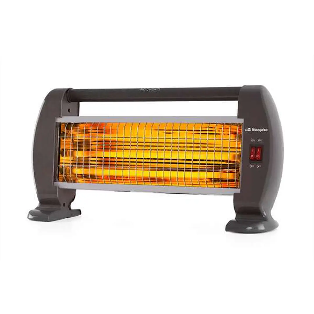 Orbegozo BP 0206 Estufa de Cuarzo Calor Instantaneo - Potencia de 1200W - 3 Niveles de Potencia - Sistema de Seguridad Antivuelco - Asa de Transporte  1