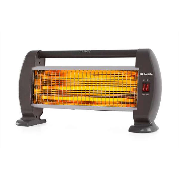Orbegozo BP 0206 Estufa de Cuarzo Calor Instantaneo - Potencia de 1200W - 3 Niveles de Potencia - Sistema de Seguridad Antivuelco - Asa de Transporte  1