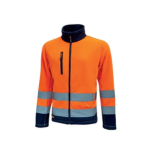 Upower Boing Chaqueta Polar con Cremallera Completa - Talla L - Bolsillos Inferiores y para Movil, Rayas Reflectantes, Proteccion DPI2, Durabilidad Ha