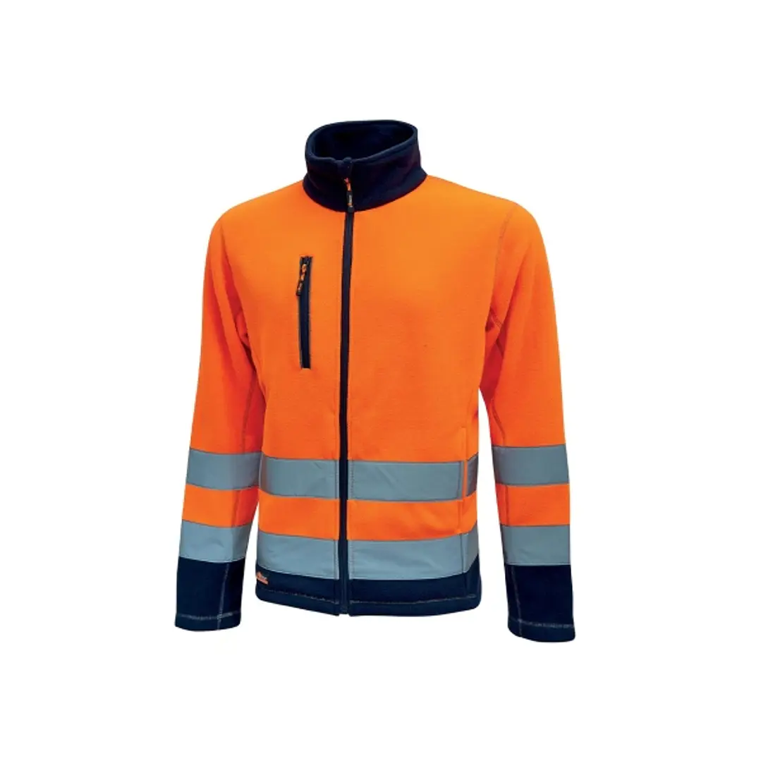 Upower Boing Chaqueta Polar con Cremallera Completa - Talla 4XL - Bolsillos con Cierre, Rayas Reflectantes, Proteccion DPI2, Durabilidad Hasta 50 Lava 1