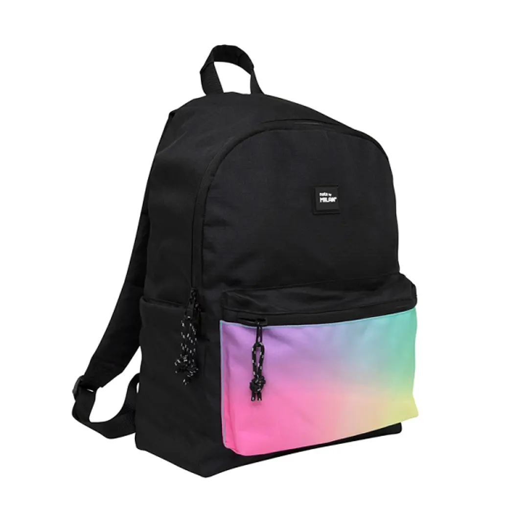 Milan Sunset Mochila Escolar Clasica 22L - 2 Cremalleras - 41x30x18cm - Color Negro 1