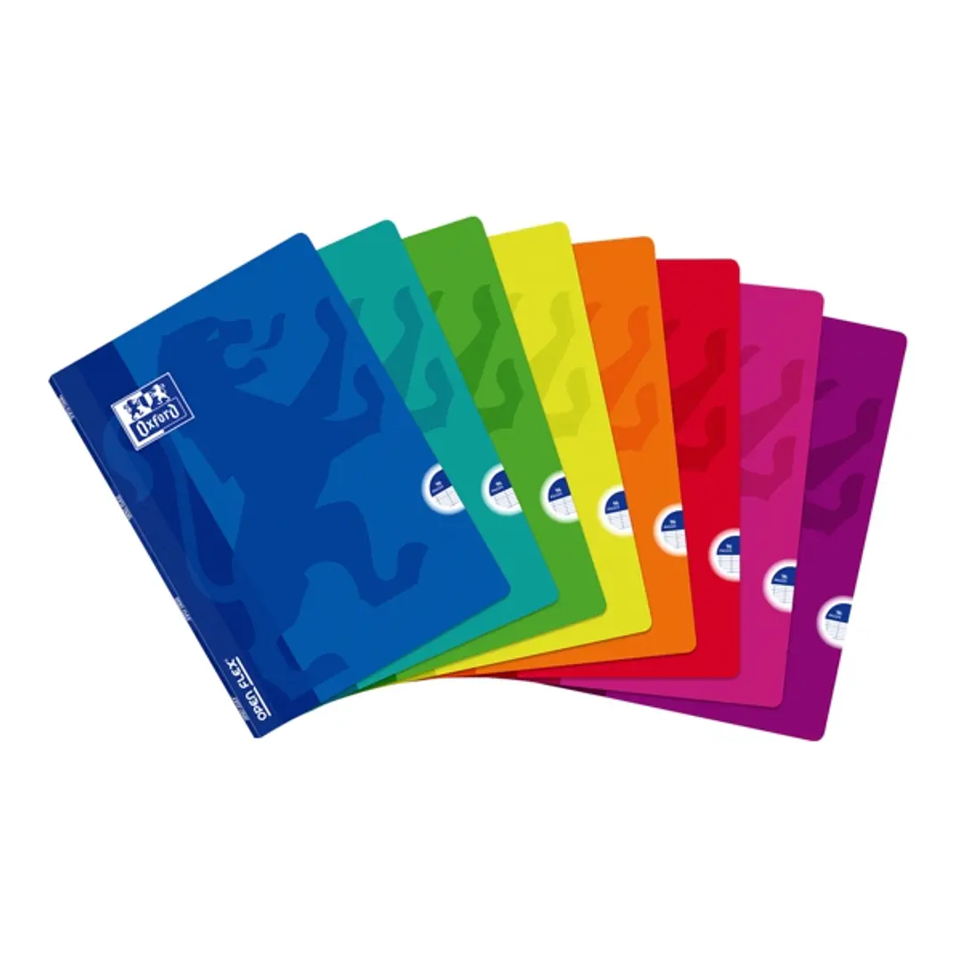 Oxford School Classic Openflex A4 Libreta Grapada - Tapa de Plastico Resistente - 1 Linea con Margen - 48 Hojas - Colores Surtidos 1