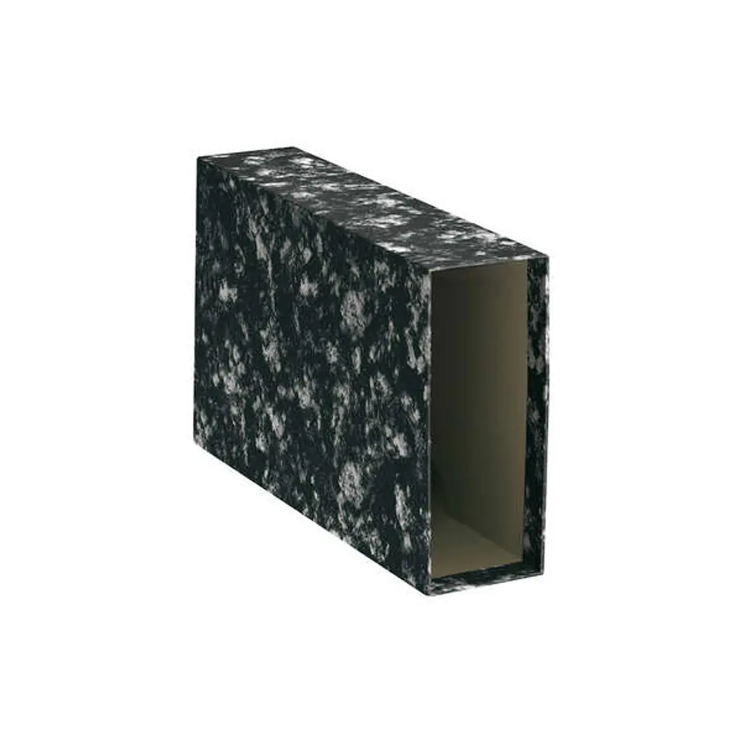 Dohe Fundas de Archivadores - Carton Forrado con Papel Impreso - Tamaño Cuarto Apaisado - para Archivador Jaspeado Negro 1
