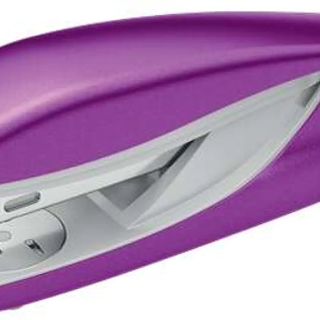 Petrus 635 WOW Grapadora Metalica + Caja de 200 Grapas - Hasta 30 Hojas - Extraegrapas Integrado - Grapado Cerrado, Abierto y Clavado - Color Violeta  1
