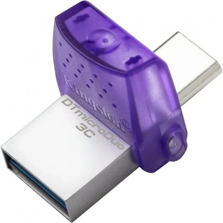 Kingston DataTraveler microDuo 3C Memoria USB-A + USB-C 128GB 3.2 Gen 1 - Velocidad de Lectura 200 MB/s - Tapon Protector (Pendrive) 1