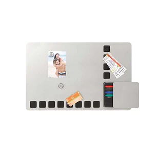 Nobo Pizarra Combinada Magnetica con Cuadriculas de Espuma para Fijar Notas 610x390mm - Incluye 4 Rotuladores, 2 Imanes y Borrador - Almacenamiento pa
