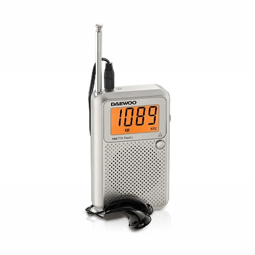 Daewoo Radio AM/FM - Pantalla Digital - Jack 3.5mm - Antena Telescopica - Altavoz Integrado - Color Gris 1