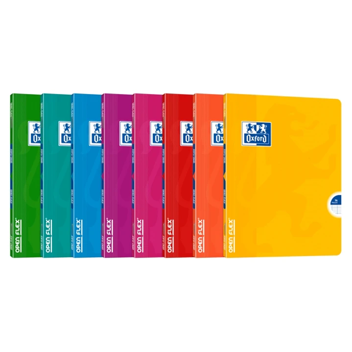 Oxford Openflex Libreta Grapada Tapa Plastico A5+ 48 Hojas Cuadricula Seyes con Margen - Resistente Tapa de Plastico - Flexibilidad Tanto al Abrir com 1